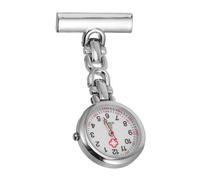 AOKWAWALIY Orologio Da Infermiera Portatile Orologio Di Seconda Mano Per Infermieri a Clip Da Bavero Guardare Per Cordini Per e Per Badge Identificativi Bianca