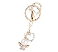 AOKWAWALIY Piccolo angelo come portachiavi con angelo ornamentale portachiavi angelo portachiavi per matrimonio portachiavi in metallo portachiavi angelo custode, oro, 10X3.6CM