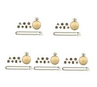 AOKWAWALIY Set di 5 mini orologio da tasca in metallo poliedro cubo numerico gioco da tavolo con dadi di scena, dadi in metallo, giocattolo retrò