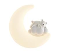 AoLa 12W LED Lampada da Parete Camera dei Bambini Luna Orso Applique da Parete Dimmerabile Letto Lampada Parete Camera da Letto Decorazione Mezza Luna Bambini Lampada Letto Decorativo Bianco