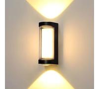 AoLa Applique da esterno nera LED emissione luminosa verso l'alto e verso il basso impermeabile IP65 luce bianca calda 3000K in alluminio per ingresso giardino patio illuminazione esterna, 24W