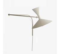 AoLa Applique Vintage Orientabile con Spina Lampada da Parete Regolabile con Braccio E14 Lampada da Comodino Illuminazione da Parete di Design Industriale per Corridoio,Bianca