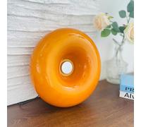 AoLa Lampada a ciambella Lampada da parete per interni a LED arancione Faretti da parete dimmerabile touch con cavo e spina Lampada da comodino rotonda Lampada da tavolo moderna in vetro per soggiorno