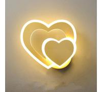AoLa Lampada da Parete a LED a Forma di Cuore 15W Applique da Parete in Acrilico Dimmerabile a 3 Colori Lampada da Letto Luce Notturna Creativa in Metallo 2 Fiamme Lampada Decorativa Moderna