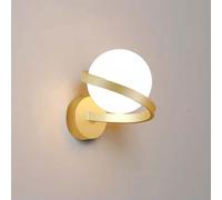 AoLa Lampada da Parete a Sfera per Interni Lampada da Comodino a Spirale Creativa Palla di Vetro Trasparente Applique da Parete Base Metallica Nera G9 Moderna Minimalista per Camera da Letto,d'oro