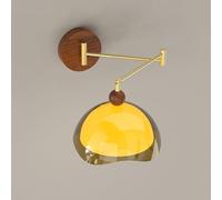 AoLa Lampada da parete braccio orientabile LED 14W interni braccio lungo regolabile 360° Luci da parete moderna 3 colori della luce con braccio oscillante lampada da lettura orientabile,Arancia