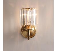 AoLa Lampada da Parete in Cristallo Oro, Luce da Parete in Ottone Vintage Fiorentina da Interno E27 Lampada da Comodino da Parete Industriale retrò lampade Lusso con paralumi Cristallo K9