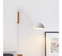 AoLa Lampada da Parete in Legno Vintage con Interruttore e Spina Luce da Parete Regolabile Applique a Braccio orientabile per Interni E27 con Cavo Lampada da Lettura a Braccio Lungo orientabile