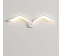 AoLa Lampada da parete LED forma gabbiano interni animali uccelli Aplique de pared moderna 3 temperature colore decorazione creativa lampada forma di gabbiano lampada a forma di uccello,Bianca,50CM