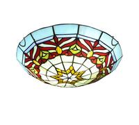 AoLa Lampada da soffitto Tiffany Lampada da soffitto vintage in vetro rotondo E27 Barocco con paralume in vetro colorato Lampada da salotto fatta a mano Arte classica Lampada decorativa retrò,30CM
