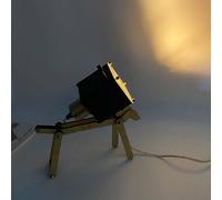 AoLa Lampada da tavolo legno forma di cane fai da te regolabile con interruttore e spina Lampada da tavolo Design moderno e creativo con cavo Lampada da comodino Decorazione Luce notturna E27