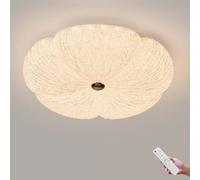 AoLa Plafoniera a LED Fiore con telecomando Lampada da soffitto dimmerabile 3000K-6000K Lampada decorativa moderna a forma di fiore crema creativa bianca con paralume in acrilico,40CM