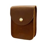 aolaso Custodia per carte da gioco realizzata a mano, in vera pelle di vacchetta singola per carte da gioco, porta sigarette in stile vintage