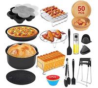Aolawco 15 accessori per friggitrice ad aria, 20,3 cm, 4,2 l, 6,2 l, adatti per Cosori Ninja Salter Tefal da 4,3 L, 4,5 L, 4,7 L, 5 L, 5,2 L, 5,5 L, Torre 5 L, Philips 6,2 l, antiaderenti, senza BPA