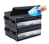 Aolawco Confezione da 4 scatole per CD con coperchio, 36 x 15 x 14 cm, custodia per CD con vista laterale, può contenere 40 CD in custodie complete, 80 CD in custodie sottili e 200 dischi in custodie