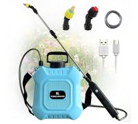 Aolawco Spruzzatore elettrico da giardino da 8 L, spruzzatore a pressione a batteria, spruzzatore per diserbanti con 2 ugelli nebulizzatori, impugnatura ricaricabile tramite USB, bacchetta retrattile