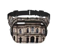 aOld Architecture Marsupio quadrato a doppio strato per attività all'aperto come sport, viaggi, escursionismo, ciclismo, Nero , Taglia unica