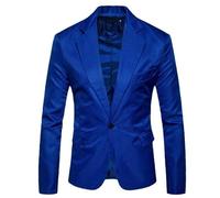 Aoleaky Giacca Blazer da Uomo EN8 con Un Bottone, Giacca Casual Slim Fit, Giacca Sportiva da Uomo, Elegante, da Ufficio, da Lavoro Royal Blue L