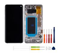 AOLED compatibile con Samsung Galaxy S10 G973 da 6,1 pollici (bianco con cornice), display LCD touch screen + strumenti