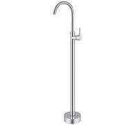 Aolemi Rubinetto per vasca da bagno autoportante Cromo Lucido Bagno Montaggio a pavimento Riempitore vasca da bagno in piedi Miscelatore monocomando in ottone Rubinetto miscelatore monocomando