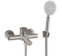 Aolemi Rubinetto per vasca da bagno in nichel spazzolato, montaggio a parete, solo con doccetta da 15,2 cm, manico centrale con una sola mano, rubinetti doccia SUS304 in acciaio inox per bagno