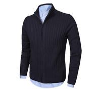aoli ray Uomo Maniche Lunghe Cardigan Sweaters Inverno Cerniera Maglione con 2 Tasche