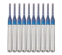 Aolidsive 10 Pezzi di Frese in Carburo di Mais Blu per Macchinari CNC PCB, Punte da Taglio Diametro 1,0 Mm con Gambo 3,175 Mm per Incisione di Plastica, Rame e Acciaio Inossidabile (1.4MM)