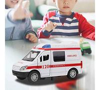 Aolidsive Ambulanza Macchinina, Mini Veicolo di Emergenza in Lega con Suono e Luce, Giocattolo Educativo per Bambini Dai 3 Anni in su (rosso)