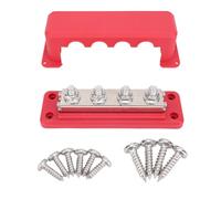 Aolidsive Barra Collettrice 600A Blocco di Distribuzione Dell'alimentazione con Prigionieri Terminali M10 e Coperchio per Elettrico a Batteria Marina per Auto e (rosso)