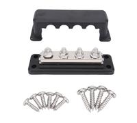 Aolidsive Barra Collettrice 600A Blocco di Distribuzione Dell'alimentazione con Prigionieri Terminali M10 e Coperchio per Elettrico a Batteria Marina per Auto e (BLACK)