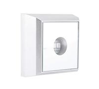 Aolidsive Base Quadrata per Lampada a LED con Display a Specchio, 4 Luci Colorate Super Luminose per Esposizione di Gioielli in Vetro Cristallo Acrilico, Base in Plastica Bianco Argento Alimentata a