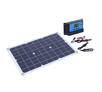 Aolidsive Caricabatterie Solare, Pannello Monocristallino 50W 18V con Controller, Kit di Energia Solare Portatile per e Veicoli