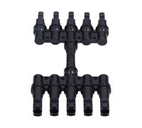 Aolidsive Connettore di Diramazione da 1 a 5 Connettore di Diramazione per Pannello Solare in Rame PPO DC1000V IP67 20A 30A Maschio Femmina per Cablaggio Cavo Solare Rooftop RV Marine Uso Esterno