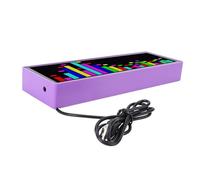 Aolidsive Display a LED per Spettro Musicale, Luce Ritmica RGB 16x24 con 12 modalità Dinamiche di 7 Colori, Sensore Vocale Attivato Dal Suono, Alimentazione USB, per L'arredamento di Casa