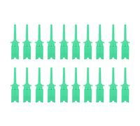 Aolidsive Flat Test Hook Clips, 20-Pack Pure Copper (GREEN) | Cavo dell\'analizzatore logico, apertura della ganascia da 4 mm, impugnatura a pinza caricata a molla, guaina resistente