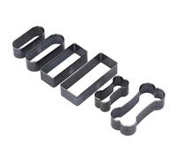 Aolidsive Fustella per Pelle, Utensile da Taglio in Acciaio Legato, 6 Pezzi a Forma di Osso Ovale Rettangolare per Progetti di Lavorazione della Pelle