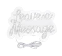 Aolidsive Insegna Al Neon a LED Lascia un Messaggio, Materiale Acrilico, Luce Bianca Calda, Decorazione da Parete Alimentata Tramite USB per Matrimoni, Feste di Compleanno, Negozio a Casa