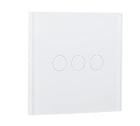 Aolidsive Interruttore Tattile Smart Light Interruttore Tattile a Parete in Vetro Temperato Bianco da 110 a 240 V CA Controllo a Filo Singolo per Casa Camera da Letto Soggiorno Ufficio