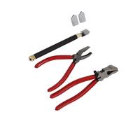 Aolidsive Kit Tagliavetro, Set Taglio Vetro Gomma Acciaio Con Taglierino Di Precisione E Pinze Per Artigiani Del Mosaico, 7 Pezzi, Ideale Per Gli Amanti Dell'artigianato