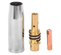 Aolidsive Kit Ugelli per Pistola di Saldatura, Materiale in Ottone, 10 Ugelli e Punte di Contatto con Supporti per Binzel 15AK, Ideale per Progetti di Saldatura MIG