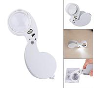 Aolidsive Lente d'ingrandimento Portatile per Gioiellieri, Lente d'ingrandimento Illuminata 40X con Lampada a LED, in Alluminio Leggero per Leggere Libri e Ispezionare i Dettagli