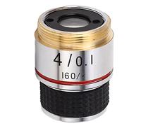 Aolidsive Lente per Microscopio Biologico, Lente Acromatica 4x per Scienza dei Materiali e Ricerca con Osservazione Chiara e compatibilità Universale