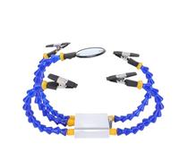 Aolidsive Mano d'aiuto per Saldatura con Lente d'ingrandimento 5X e 4 Morsetti Flessibili, Base in Alluminio per Riparazioni Elettroniche e Saldatura