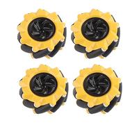 Aolidsive Ruota Mecanum, Accessori Robot Intelligenti in Gomma ABS per Auto Intelligenti Fai da Te, Ruote Omnidirezionali da 80 Mm per Progetti di Robotica (Due Coppie)