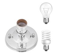 Aolidsive Supporto Base per Plafoniera Industriale Vintage E26 E27, Portalampada per Lampada a Sospensione per Arredamento Rustico (SILVER)