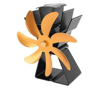 Aolidsive Ventola per Stufa Alimentata a Calore a 7 Pale, Lega di Alluminio, Aumenta l'efficienza Termica, Silenziosa e Leggera per Stufe a Legna e a Cherosene (GOLD) (GOLD)