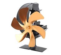 Aolidsive Ventola per Stufa, Struttura in Lega di Alluminio, Riscaldamento Efficiente e Funzionamento Silenzioso per la Circolazione del Calore da Campo in Piccole Stufe a Legna (GOLD)