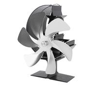 Aolidsive Ventola per Stufa, Struttura in Lega di Alluminio, Riscaldamento Efficiente e Funzionamento Silenzioso per la Circolazione del Calore da Campo in Piccole Stufe a Legna (SILVER)