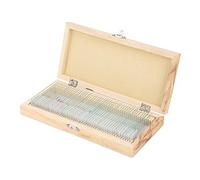 Aolidsive Vetrini per Microscopio, Campioni Preparati in Vetro Biologico per l'istruzione, 50 Pezzi con Scatola di Legno, Facili per l'osservazione degli Insetti