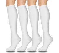 Aoliks Calze a compressione per uomini e donne, 4 paia, ottimo supporto per infermieri, corsa, viaggi, Large-X-Large